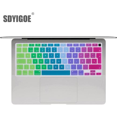 SDYIGOE Laptop keyboard case color silicone Keyboard Cover For Macbook Air13 A2179 Protective film For Apple Air13 2020 Spanish