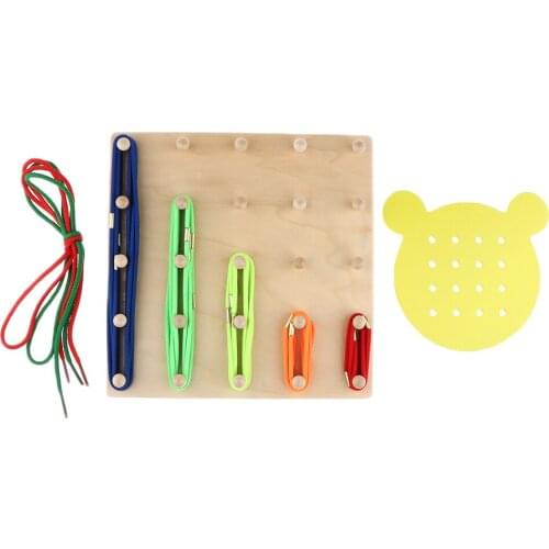 Kids Wooden Geoboard Geometric Mathematics Teaching Tool Kids Preschool Toys