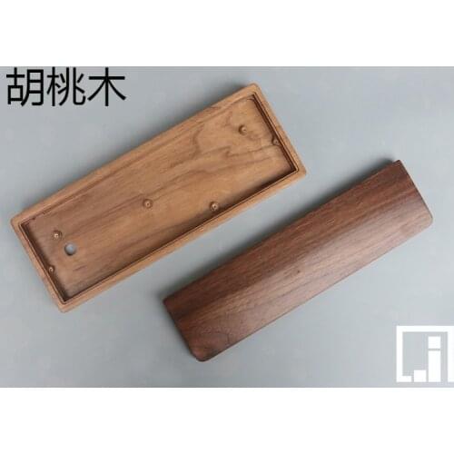 GH60 Solid Wood Walnut Case Wrist Rest For 60% Mini Mechanical Keyboard Compatible Poker2 Faceu 60 case DIY keyboard frame