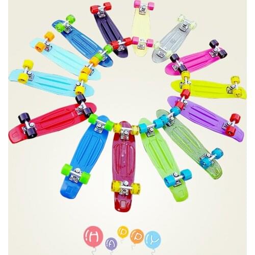 Flash Wheel Mini Cruiser Skateboard Kids Children Fish Board Retro Penny Scooter Skate Board Truck Bearing Boy Girl Fish Boards