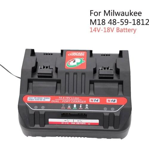 For Milwaukee Replacement Charger M18 14.4V 18V Li-ion Battery 48-59-1812,48-11-1811,48-11-1820,48-11-1822,48-11-1828,48-59-1850