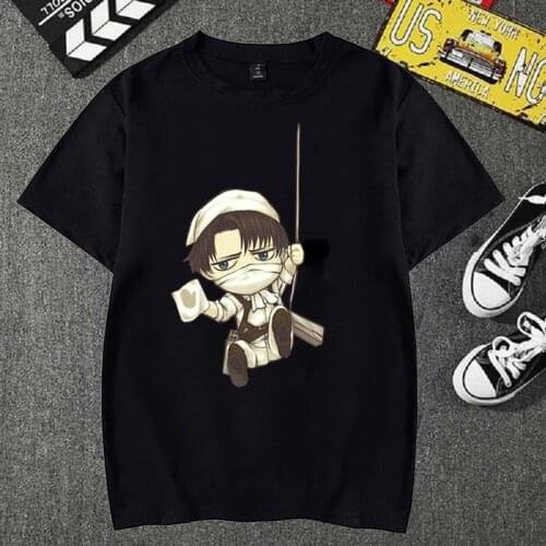 Fashion T-shirt Men Cute Anime Attack on Titan Print Casual T Shirt Graphic Tshirt Hip Hop Top Tees Male