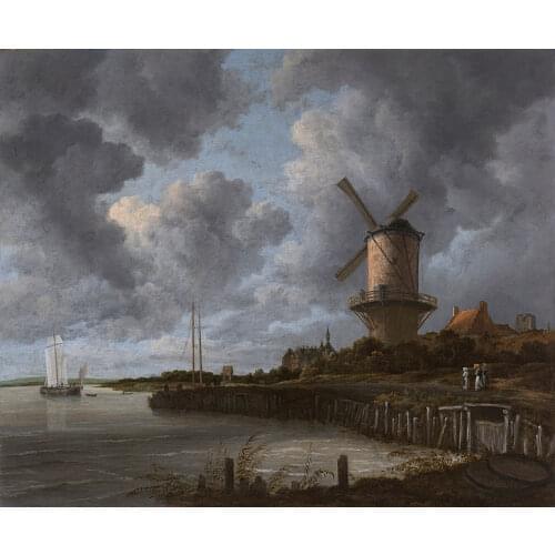 Netherlands Holland Dutch art Jacob van Ruisdael The Windmill at Wijk bij Duurstede print art painting-- free shipping
