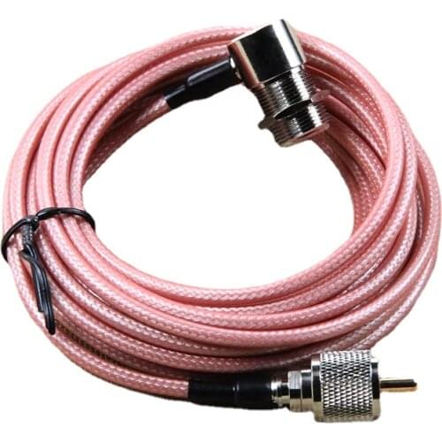 Coaxial Extend Cable 5 Meter PL-259 Male To Female Pure Copper Silver Plated for Mobile Radios Clip Bracket Antenna Acessory