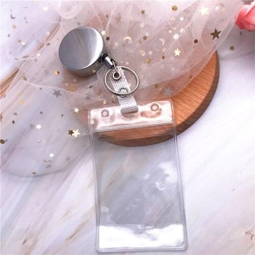 Card sets Belt Key Ring metal Retractable Pull Badge Reel and Clear ID Card Name Tag Card Badge Holder Reels Recoil Chain Clips