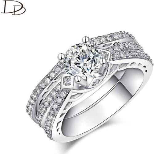 DODO Vintage AAA Cubic Zircon Ring Sets For Women Luxury Wedding S Rings 2Pcs Couple Anel For Lover Fashion Jewelry Dd166