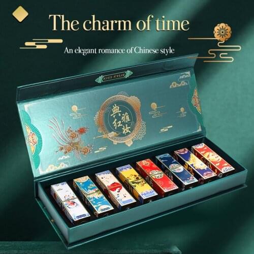 Chinese Style Lipstick Set Moisturizing And Waterproof Not Easy To Take Off Makeup Matte Set Cosmetics Lipstick QBMY