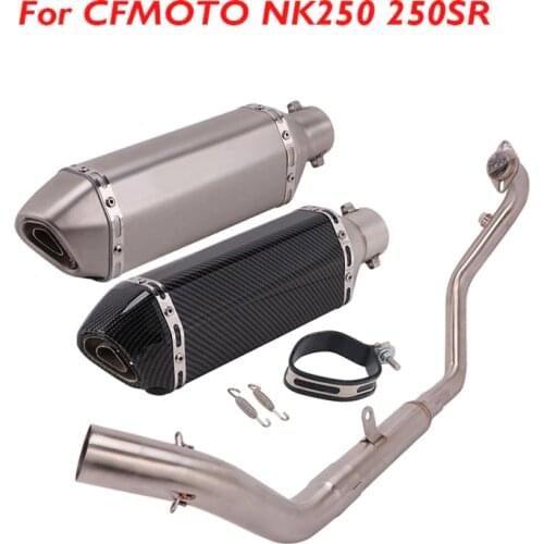 Motorcycle Exhaust System Header Pipe Connector Link Tube Muffler Escape Tip Silencer for CFMOTO NK250 NK250SR