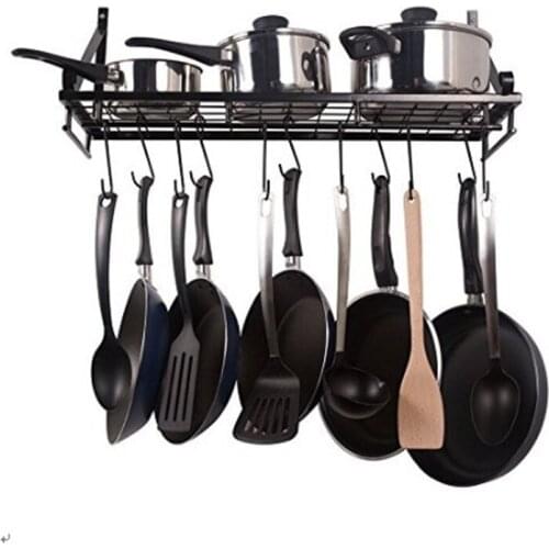 Kitchen Wall Shelf Pot Pan Rack Metal hanging rack kitchen organizer and storage cocina accesorios de cocina novedosos