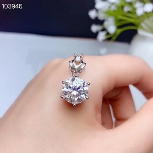 Luxury super big size 11x11mm pouring shiny moisanite gemstone necklace for women jewelry 925 sterling silver birthday gift