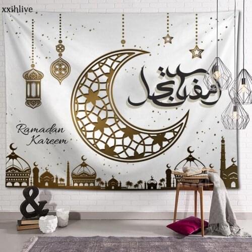 Customized Ramadan Hanging Fabric Background Wall Covering Home Decoration Blanket Tapestry Bedroom,Living Room Wall Decor