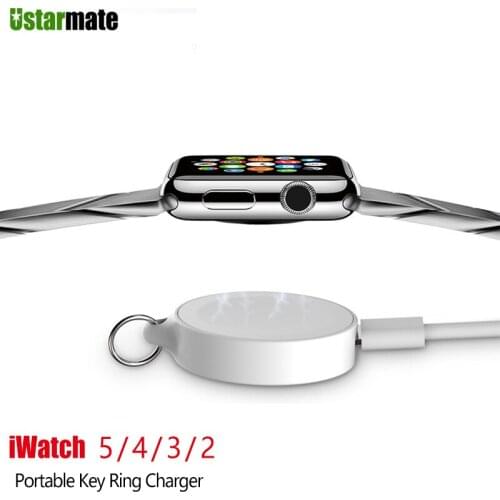Qi Portable Watch Wireless Fast Charger for Apple iWatch 4 Wireless Quick Key Ring Watch Magnetic Charging for iWatch 2 3 4 5 6