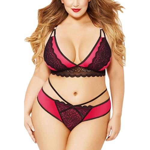 Plus Size Sexy Lingerie Porno Womens Underwear Transparent Lace Bra Panty Sexy Underwear Set Babydoll Lenceria Erotic Mujer 5XL