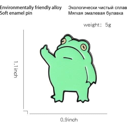 Alloy Metal Cartoon Frog Enamel Pin Cute Animal Badge Jewelry Accessories Paint Brooch for Bags Clothes Decor
