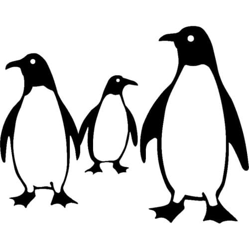 18.2cm*14.5cm Emperor Penguin Family Car-Styling Stickers Decals