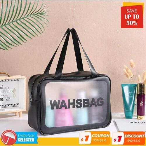 Large Capacity Wash Bag PU Frosted Waterproof Cosmetic Bag Ladies Organizer Makeup Make Up For Cosmetics Storage Female Travel