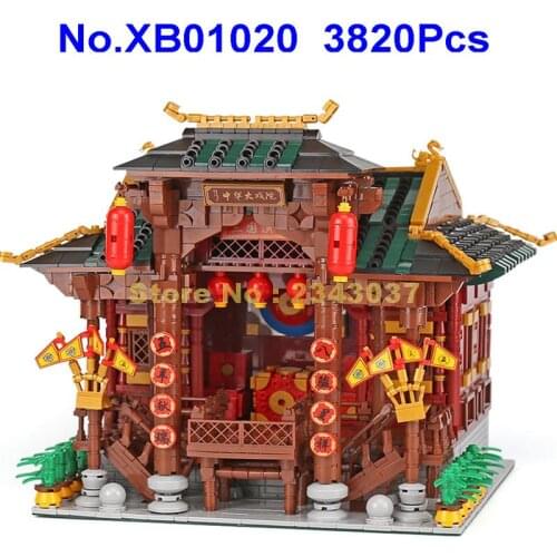 Xb01020 3820pcs Architecture The Chinese Theater 7 Building Blocks Toy