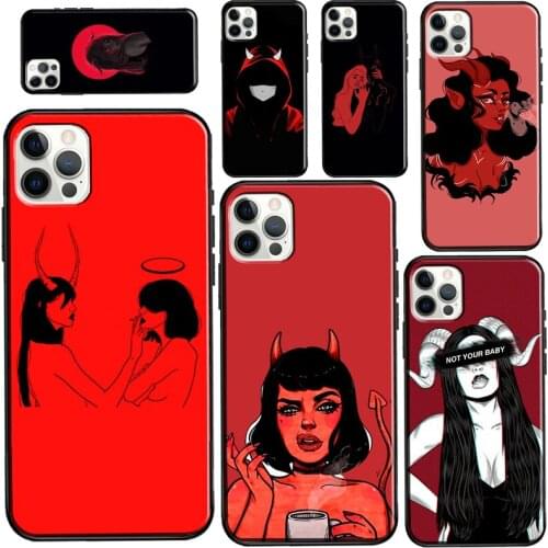 Devil Girl Woman For iPhone 12 Pro Max mini Case For iPhone XR XS X SE 2020 7 8 Plus 11 Pro Max Cover