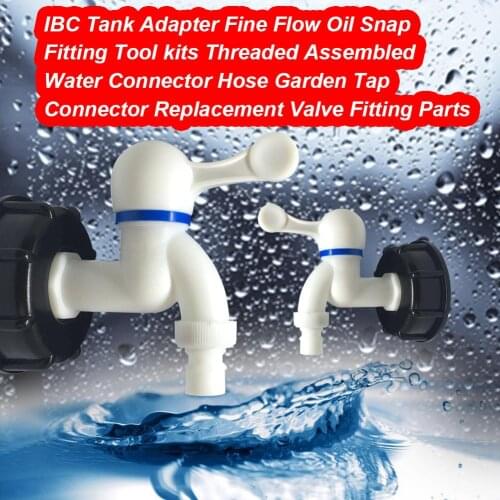 1/2" 3/4"IBC Water Tank Faucet Adapter Plastic Ton Barrel Thick Wire Adapter Coarse S60X6 Thread