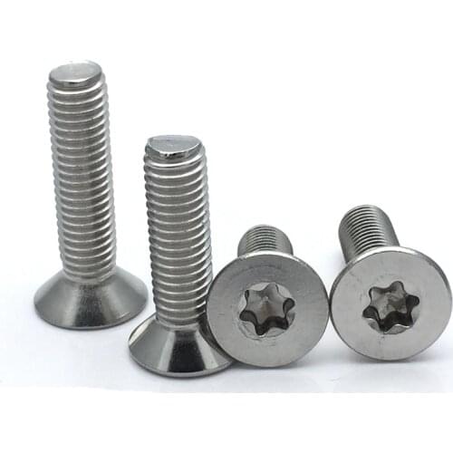 10pcs M6 Torx countersunk screws T&TX flat head machine teeth screw mechanical bolts stainless steel bolt GB2673 8mm-50mm long