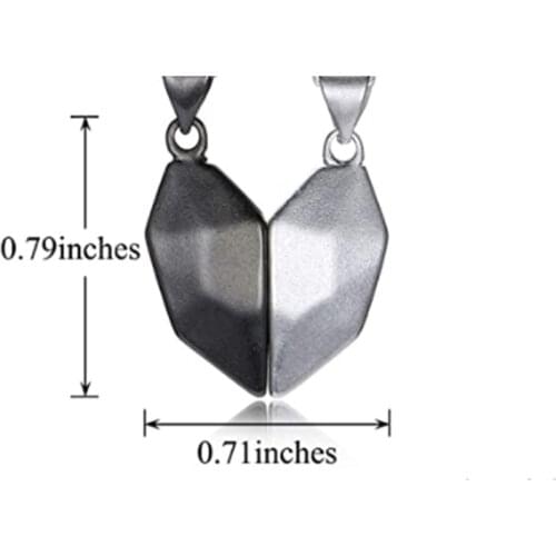 2Pcs Magnetic Distance Faceted Heart Pendant Friendship Wishing Stone Puzzle DIY