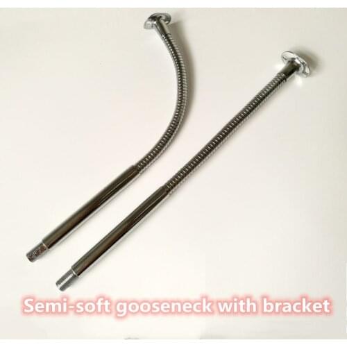 2pcs LED Gooseneck 28cm Long Hard Pipe+ Soft Flexible Metal Holder M12+M10 Hose LED Table lamp Accessory Metal Pipe With bracket