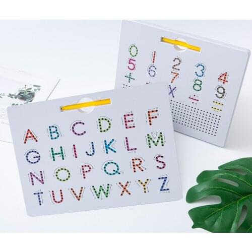 2 In 1 Magnetic Drawing Board Montessori Educational Toy For Children Alphabet Number Tracing Board Learning ABC Preschool Gifts