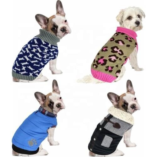 2020 Luxury 100% Cotton Winter Warm Dog Clothes Sublimated Pet Apparel Dog Clothing