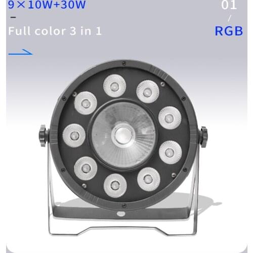 25 Degrees 9x10W+30w Flat LED Par Lights 9*10w+30w RGB 3IN1 PAR DMX512 control disco lights professional stage DJ equipment