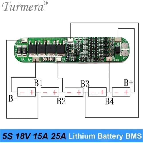 5S 18V Lithium Battery BMS Board 15A 25A for 18650 Battery Screwdriver Charger Protection Board 18V 21V Cell Protection Circuit