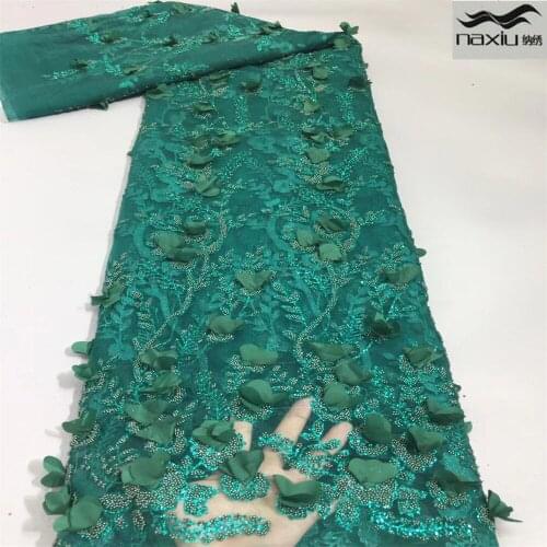 Madison African French 3D Tulle Lace Fabric 2021 High Quality Lace With Beads Nigerian Lace Fabrics For Wedding Dress Sewing