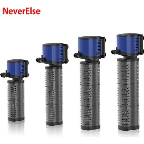 Aquarium Internal Filter Pump Submersible Double Sponge 2/3Layers Container Fish Tank Increase Air Oxygen Pump Adjustable Nozzle