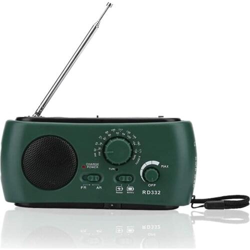 Emergency Radio 4-Way Powered Solar Power, Cranking Handle, USB,Battery AM/FM Radio with LED Flashlight Phone Charger