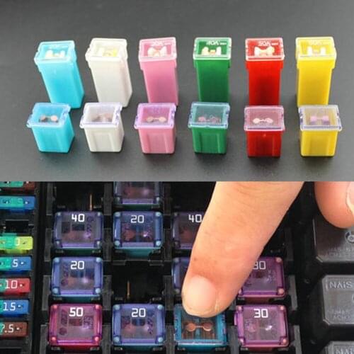 Auto Truck insurance board 20A 25A 30A 40A 50A 60A Fuse box dedicated Multicolor 2.7cm 1.1cm length sqaure car fuse blade