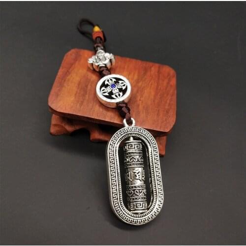 2021 Buddhist Amulet Pendant Pocket CAR WALL bless Safe health Good luck Six word Mantra prayer wheel Buddha protective talisman