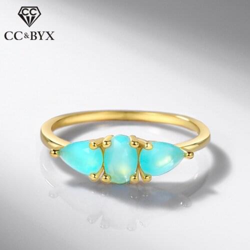 CC Rings For Women Classic Jewelry Cubic Zirconia Colorful Green Stone Thin Tail Ring Bridal Wedding Engagement Bijoux CC1597