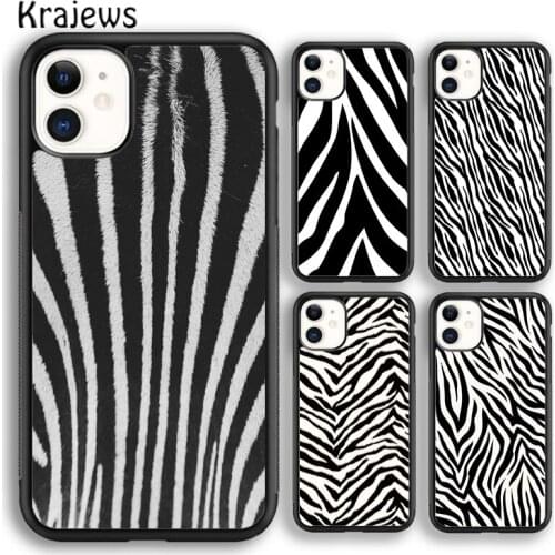 Krajews Animal Zebra Black and White Monotone Art Phone Case Cover For iPhone 5s SE 2020 6s 7 8 plus X XS XR 11 12 mini pro max