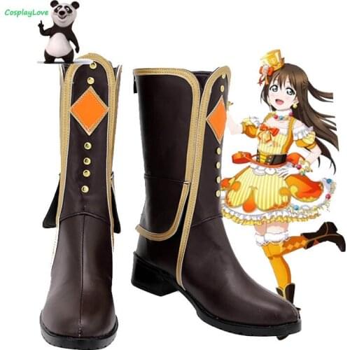 CosplayLove Lovelive All Star Osaka Shizuku Brown Cosplay Shoes Long Boots Leather Custom Made