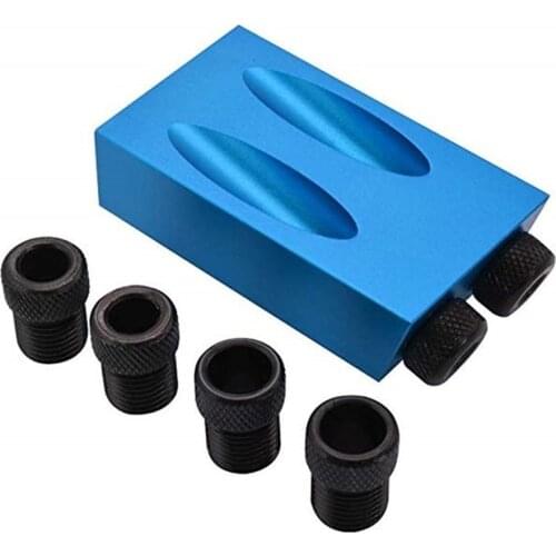 Woodworking Oblique Hole Locator Drill Guide Set Pocket Hole Jig Kit Drill Guide Set Puncher Locator with Hole Locator Fittings