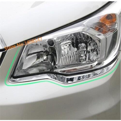 For Subaru Forester 2013 2014 2015 2016 2017 car Cover ABS Chrome Head Front light eyebrow headlamp hood Guard Frame trim 2pcs