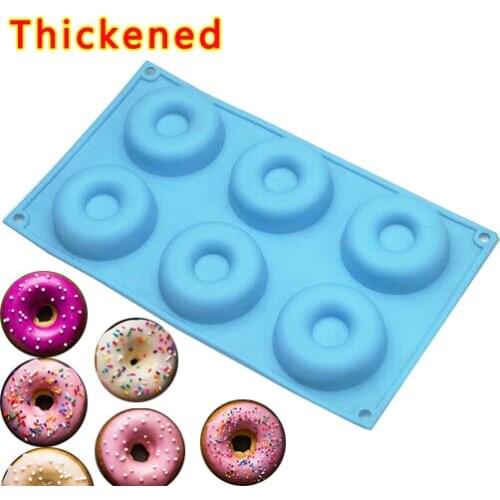 ANGRLY 6 Cavity Donut Pan Silicone Baking Pan, Mold, Non-Stick, Professional Grade Pan,Microwave, Freezer, Oven and Dishwasher