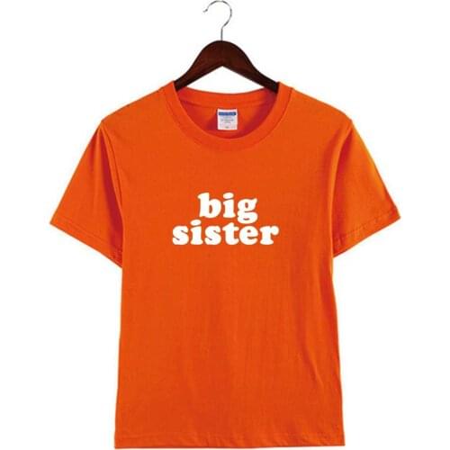 Big Sister Tee Shirt Summer Cotton Tee Girls Support Girls Mini Feminist Postive Tshirt Cotton Shirt For Girls Tee Girl Pow