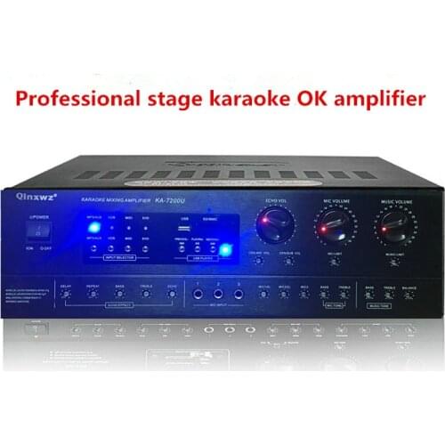 KA-7200U 600W+600W 2SC5200 Professional stage karaoke OK amplifier Family k song KTV dedicated card amplifier