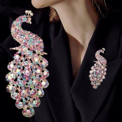 Beautiful Peacock Brooch Pins for Dress Coat Jewelry