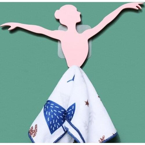 Creative DIY Traceless Storage Hooks Ballet Dancer Hook Kitchen Bathroom Multifunctional hook Household Daily Necessities New
