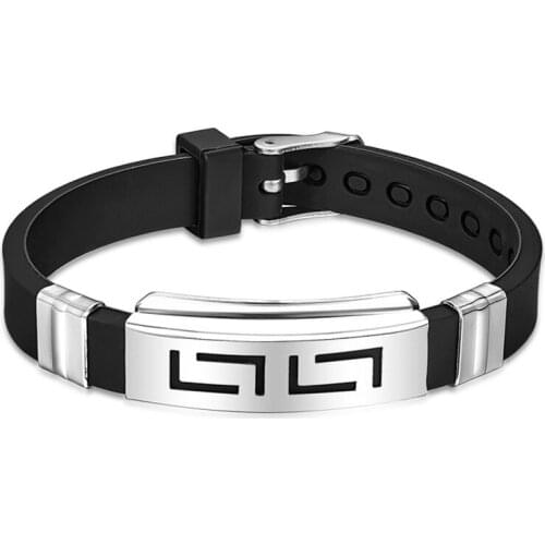 Fashion Boutique Personality Men Bracelet Silicone Adjustable Bracelet for Man Bangles