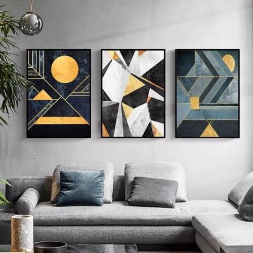 Nordic Abstract Geometry Home Decor Nordic Canvas Painting Wall Art Modern Luxury Art Decor Posters and Prints for Living Room