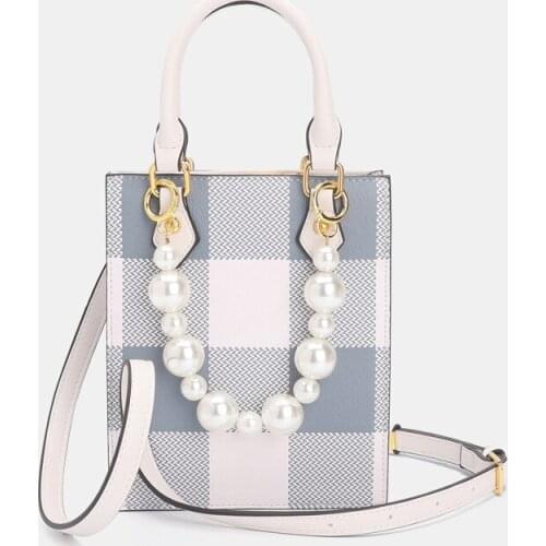 2021 New Fashion All-match Shoulder Portable Square Bag Pearl Plaid Ladies High-end Diagonal Bag Purses and Handbags Luxury Gg