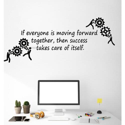 Office Inspirational Quote Lettering Wall Decal Art Posters If everyone is moving forward together...Words Vinyl Stickers LC1175