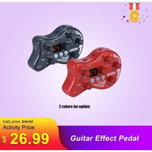 Ammoon PockRock Guitar Multi-effects Processor Effect Pedal 15 Effect Types 40 Drum Rhythms Tuning Function with Power Adapter
